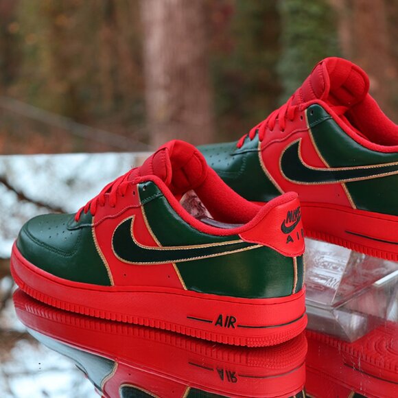 Nike Air Force 1 Red Green Gold Custom - Picture 14 of 15